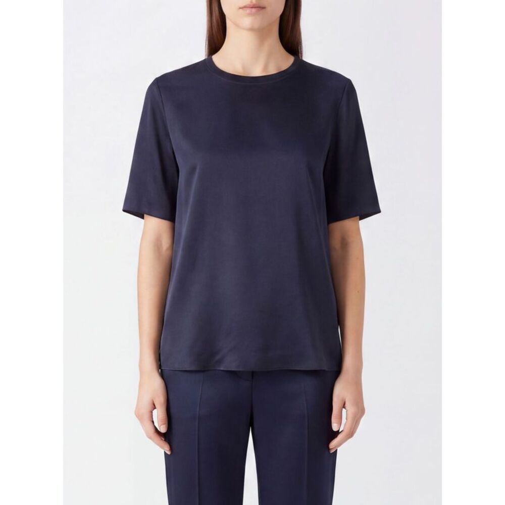 Joseph Women Joseph Crewneck Short-Sleeved Silk Blouse With A Minimalist Design